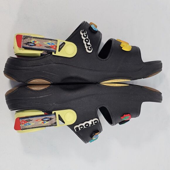 Crocs Classic Allterrain Ikat Sandal Unisex M9 W11 Black Multi Comfort Strap - Picture 9 of 9